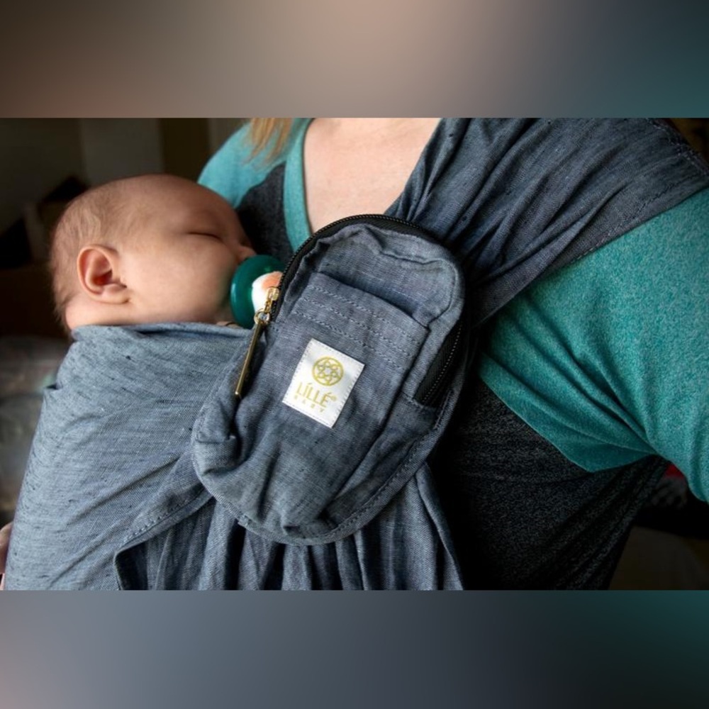 LilleBaby Ring Sling 100% Linen blue